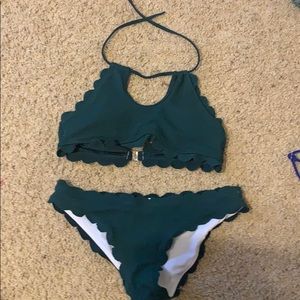 Green Scalloped Bikini